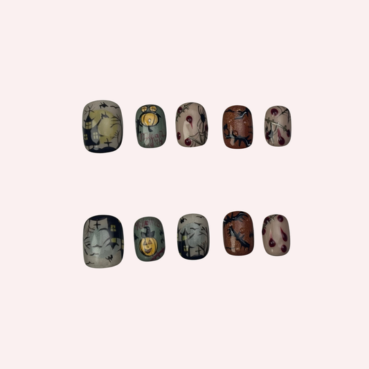 Halloween Graveyard Spooky Press-On Nail